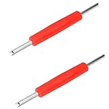 Zbssny 2 Stück Edelstahl Ventilschlüssel, Ventilausdreher für Autoventil Reifenventil Werkzeug Auto Schlüssel Reifenreparatur Motorrad Fahrrad Rot