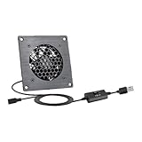 FUBESK 80 mm USB-Lüfter mit Temperaturregelung und 3 Geschwindigkeitsstufen für Routerschrank und AV-Geräte