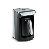 KARACA Hatır Koz Kaffeemaschine mit Röstfunktion Anthrazit, Türkische Kaffeemaschine mit 5-Tassen-Kapazität, Türk Kahve Makinesi, 535W, automatischer Heizeinstellung und doppelseitigem Ausguss