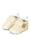 Sterntaler Krabbelschuhe uni - Baby Schuhe aus Canvas mit Klettverschluss - Baby und Kleinkind Hausschuh - aufgenähte Sternen Sohle rutschfest - Unisex Sneaker mit Jersey Futter, beige, Größe 20