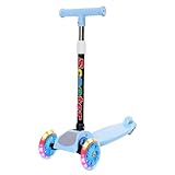 Kleinkindroller - Höhenverstellbarer Roller, bunter Kinderroller | Robuster Roller Mit Einstellbarer Höhe, Umweltfreundliche Materialien, -Roller, 3-Rad-Scooter Für Kinder, Und Mädchen