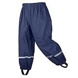 amiyan Kinder Regenhose wasserdichte Atmungsaktiv Buddelhose Matschhose für Mädchen Jungen Dunkelblau 122/128