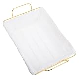 Cabilock Aufbewahrungskorb Aus Schmiedeeisen Körbe Heimdekoration Geflochtener Brotkorb Obstkorb Goldene Aufbewahrungsbehälter Rechteckiger Korb Goldener Korb Goldener Drahtkorb