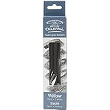Winsor & Newton 7005171 Natural Charcoal Zeichenkohle aus Weidenholz, deckende Zeichenkohle in Künstlerqualität ideal für Kohlezeichnungen mit hohen Kontrasten - Dick, 3 Stück, Grau