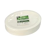 50 Teller, Zuckerrohr 'pure' oval 26 cm x 20 cm x 2 cm weiss