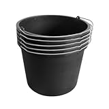 ViD® 5 Stück Mörteleimer/Betoneimer 12 Liter | Ø30 x 23 cm | Putzeimer/Zementeimer/Baueimer
