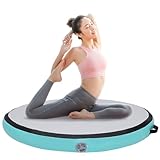 Aufblasbare Sport Yoga Trainings Gymnastikmatte mit Pumpe, 100 * 10cm,Rundes Aufblasbare Gymnastik-Yoga-Matte Park Kunst Tumbling Sprungbrett Yogamatte Rund