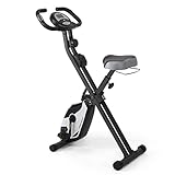 Ultrasport F-Bike Heavy, Fahrradtrainer, Heimtrainer, Fitnessfahrrad mit Trainingscomputer und Handpulssensoren, klappbar