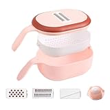 Homeponnew Cocoberg Gemüseschneider mit 3/6 Edelstahlklingen, Mandolinenschneider und Würfelschneider für Küche, leicht zu reinigen und zu zerlegen