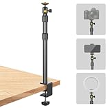 JEBUTU Kamera Tischstativ, 102cm Lichtstativ Klemmstativ mit 1/4' Kugelkopf, Kamera Tischhalterung für Webcam Ringlicht Projektor, Max. Belastung 2KG