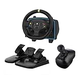 NBCP 1080 Grad Lenkrad, Rennrad mit Pedalen Kupplung und Shifter Sim Driving Racing Wheel für Xbox One/Xbox Series X| S/ PS4/ PS3/ PC/Switch