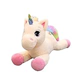 Trayosin Plüsch Einhorn Kuscheltier 40/60cm hoch Super Weiches Einhorn Kissen-Stofftier Süße Plüschtier für Kinder Mädchen Puppe Geschenk (Beige Rosa,40cm)