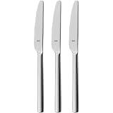 Silit Trend Menümesser Set 23,6 cm, 3-teilig, Tafelmesser poliert, Edelstahl, rostfrei, geschmiedete Messer, Wellenschliff, langlebig, kratzbeständig, spülmaschinenfest, Silber