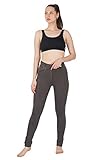 Avon Equine Damen-Reithose aus Baumwolle/Lycra, weich, dehnbar, Silikon, mit Reißverschlusstasche, Kniebesatz, 4-Wege-Stretch-Reithose, grau, 50