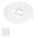 ACOGEDO Flexibler Spiralschlauch, Kabeldraht, Kabelschutz, Drahtaufbewahrung, Silberfarben, 3,0 M * 16 Mm Länge, Entworfener Spiralwickelschlauch, Kabel-Organizer, Drahtwickel, Kabelschutz, (1,5 m *