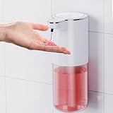 Fantictas Seifenspender Automatisch Wandbefestigung,1500mah elektrischer seifenspender 380ml Elektrischer Seifenspender ohne Bohren mit USB Wiederaufladbar, IPX5 Wasserdicht für Bad Toilette Küche