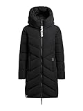 khujo Darka2 Damen Wintermantel Steppmantel Winterjacke Kurzmantel (DE/NL/SE/PL, Alphanumerisch, M, Regular, Regular, 200 Black) (200 Black, XL)
