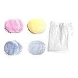PLAFOPE 8 Stück Teiliges Waschbare Dreilagige Abschminkpads aus Baumwolle mit Aufbewahrungsbeutel Wiederverwendbare Gesichtsreinigungspads für Make up entfernung Sanfte Porentiefe