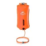 Naturehike 18L Schwimmboje Zwei Airbags Swim Boje Trockensack wasserdichte Strandtasche mit Verstellbarer Hüftgurtfür Schwimmer Küstenstrand (Orange)