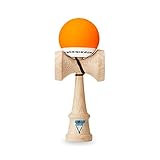 KROM Kendama - POP Rubber ORANGE aus Holz für Anfänger und Fortgeschrittene - Geschicklichkeitsspiel für draußen und drinnen - Holzspielzeug mit Schnur und Ball - Kendama Skilltoy Kugelfangspiel