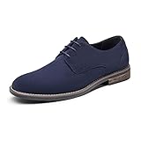 Bruno Marc Anzugschuhe Herren Wildleder Klassische Business Lederschuhe Schnürhalbschuhe Derby Oxfords Formell Hochzeit Schuhe Marine URBAN-08-E Größe 44 (EUR)