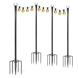 Schnur leichte Stützen - Hochleistungsstangen, wetterfeste Einsätze | Außenleuchte Montagepolen, Rasenzaun Garten Yard Balkon + Für Weihnachten Halloween Party Dekorative Beleuchtung