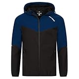 Kirkjubøur® Hestur Herren SOFTSHELLjacke 10.000 mm Wassersäule mit Kapuze und Fleecefutter, atmungsaktiv und wasserabweisend (DE/NL/SE/PL, Alphanumerisch, XXL, Regular, Regular, Njordr Navy)
