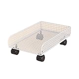 MIROOOO Computerständer, PC-Ständer, CPU-Halterung, bewegliche Riemenscheibe, Platzierungsregal, Gehäuse, Schrank, Unterschrank, Tablett, Computer-Tower-Ständer, Druckerständer (weiß)