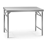 Royal Catering RCAT-120/70KE Arbeitstisch klappbar 70 x 120 cm Edelstahl Tisch Küche Tragkraft 215 kg Grilltisch Outdoor Küchenmöbel