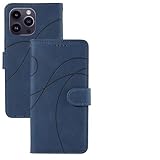 Jiajihua Hülle Kompatibel mit Huawei P10 Wallet-Kartenschlitz Flip-Kickstand Handgelenkriemen Magnetischer Verschluss Gehäuse Blue