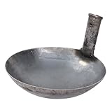 Anneome Dicke Eisen Wasserschöpfkelle mit Langem Griff Großer Küchenlöffel aus Robustem Eisen Vielseitiger Wasserschöpfer für Küche Garten und Camping