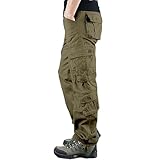 Generisch Cargohose Herren Chino Hose mit 6 Taschen Cargo Hose Stretch Jogginghose für Männer mit Bundgummi Elastische Hosen Softshellhose Herren Winter Herren Hose Stretch Beige