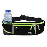 Laufgürtel Verstellbar Unisex Handytasche Joggen Wasserdicht Lauftasche mit Getränkehalter für Smartphones Unter 7 Zoll Fitness Radfahren Training Joggen