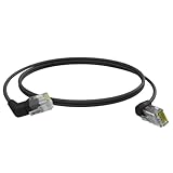 AIXONTEC 20,0m 360° drehbares Cat6A Patchkabel 10 Gbps RJ45 LAN Kabel U UTP AWG32 2,8 mm Schwarz flexibles Netzwerkkabel mit gewinkeltem Stecker für Patchpanel Router Switch Heimnetzwerk
