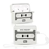 LEWOTE Kompatibel mit Apple Airpods Pro 3 Case schützende lustige Nette Slim Cartoon Cover Abdeckung mit Schlüsselbund (Recorder Grey)