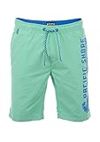 riverso Badehose Herren Regular Fit RIVJannik Badeshorts Sporthose Schwimmhose Shorts Kurze Hosen Print Elastischer Bund Grün L, Größe:L, Farbe:Flashy Green (52600)