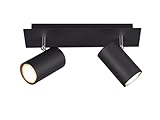 Trio Leuchten Deckenleuchte Marley 802400232, Metall Schwarz matt, Spotbalken 2-flammig, exkl. 2 x GU10