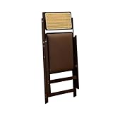 Generisch Klappstuhl aus Bambus und Rattan mit Rückenlehne - Platzsparender klappbarer Stuhl mit gepolstertem Sitz - 1 Stück