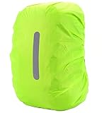 PINEPAN Schulranzen Regenschutz Regenhülle Rucksack Wasserdichter Rucksack Regencape mit Reflektoren für Wandern, Camping, Radfahren Grün 35L