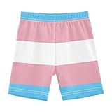 RPLIFE Mädchen-Fahrradhose, Baumwolle, Spandex, Blau, Rosa, Weiß, Streifen, weich, atmungsaktiv, athletischer Tanz, Cartwheel, 4T, Blau, Rosa, Weiß gestreift, 140