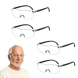 Vergrößerungsbrille, Lupenbrille mit 3-facher Vergrößerung, Leselupe für Brillenträger, Ideal für Lesen, Nähen, Basteln, 142 mm Linsenbreite, 156 mm Nasenpolster