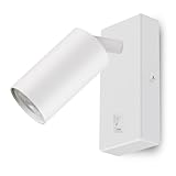 Maclean MCE369 Wandleuchte GU10 mit Schalter Max. 40W | drehbarer Spot | modernes Design für Wohnzimmer Schlafzimmer und Flur | 55x100 mm (Weiß, Ohne Leuchtmittel)