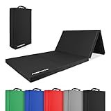 MSPORTS Turnmatte Premium klappbare Weichbodenmatte 190 x 80 x 5 cm Gymnastikmatte Sportmatte für zuhause Kinder Erwachsene (Schwarz, 190 x 80 x 5 cm)