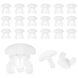 LUMOOM 20 Stück Gardinen Feststeller, Zwischenfeststeller für Vorhangschienen, Laufkammern Stopper mit Innenläufen, Gardinenstopper für Schienen, Weiß Kunststoff für min. 10 x 6 mm