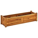 ShCuShan Garten-Hochbeet Akazienholz 100x30x25 cm Hochbeete FüR Garten Pflanzbeet Hochbeete Pflanzkasten Hochbeet Balkon