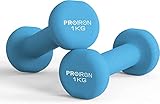 PROIRON Neopren Hanteln Kurzhanteln Frauen Hantelset Kleine Hantel Kurzhantel Set (2er-Set) (Blau/2×1kg)