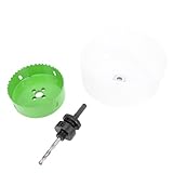 Plyisty Robuster Lochschneider mit Staubbox für Einbauleuchten, Einfache Installation, für Decken/Metall-Trockenbauwände, HSS/Gummi, Grün