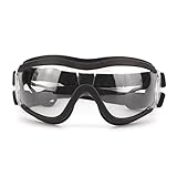 Ranuw Hundebrille für mittelgroße und kleine Hunde, Anti-UV-Schutz, wasserdicht, winddicht, transparent, verstellbar, verstellbar, UV-Schutz, Hundebrille
