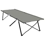 Tomostar Campingbett, faltbar, grau, 206 x 76 x 74 cm, Oxford und Stahl