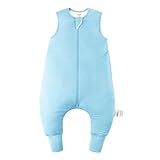 EasyFi Rayon aus Bambus-Schlafsack, 24–36 Monate, 0,5 Tog, ultraweich, Sommerschlafsack für Kleinkinder, 2 - 3 t mit Füßen, 2-Wege-Reißverschluss, leichter Baby-Schlafsack mit Beinen, dünne Babydecke